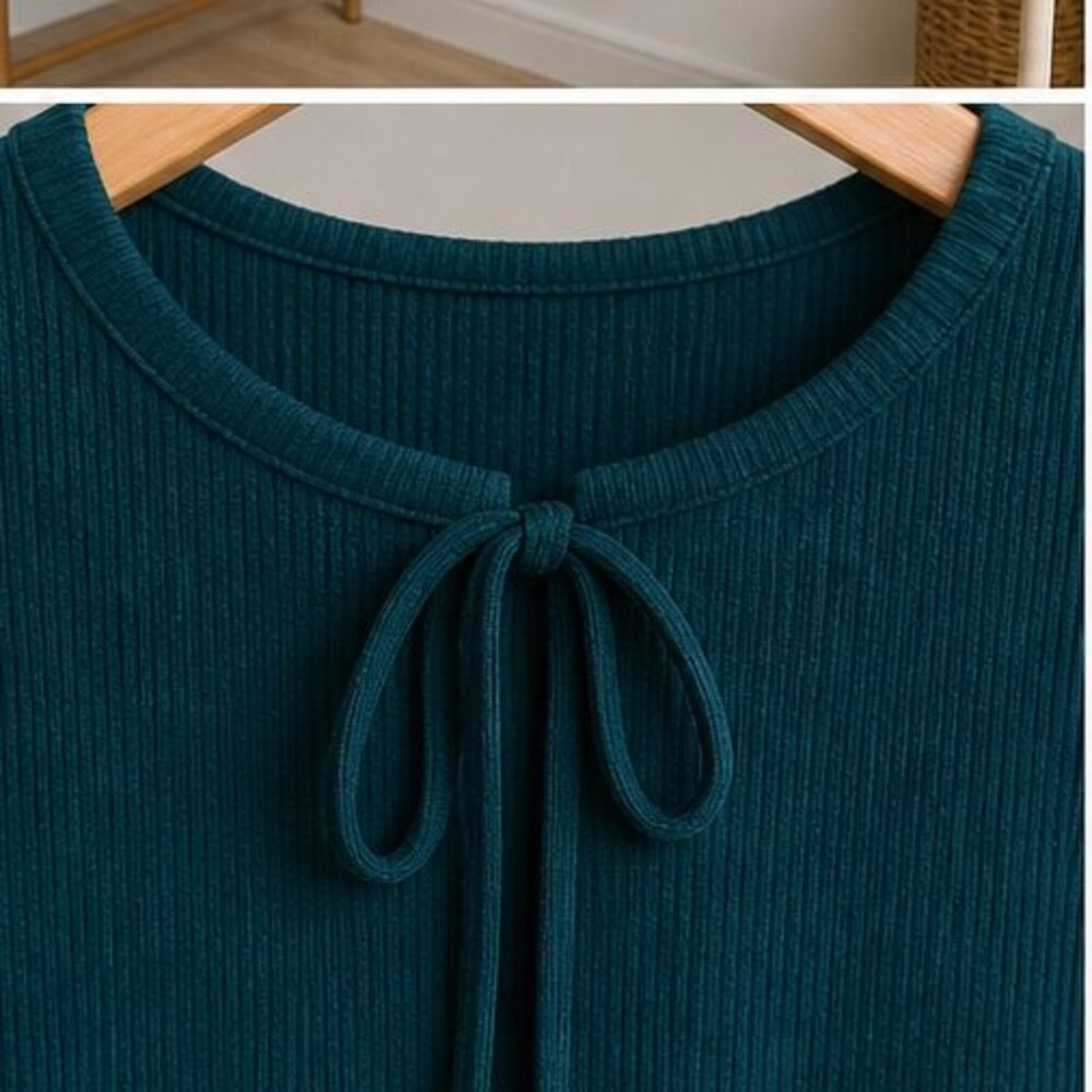 Teal Wrap Blouse - Picture 4 of 6